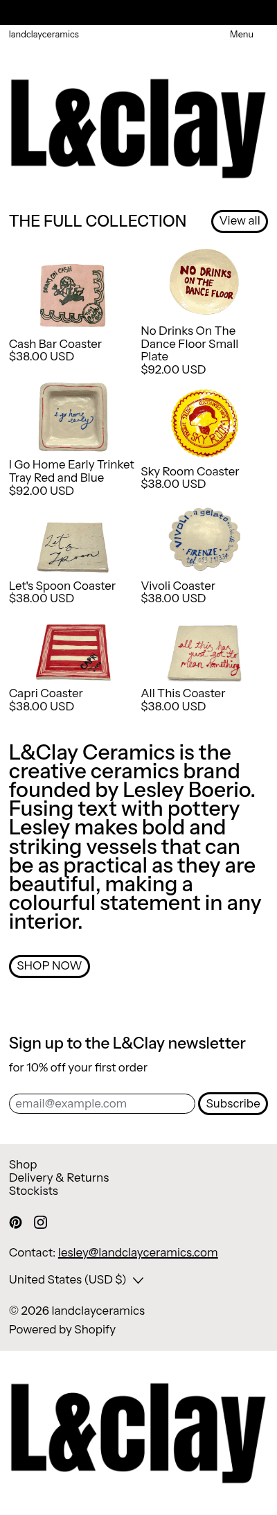 L&Clay Ceramics mobile screenshot