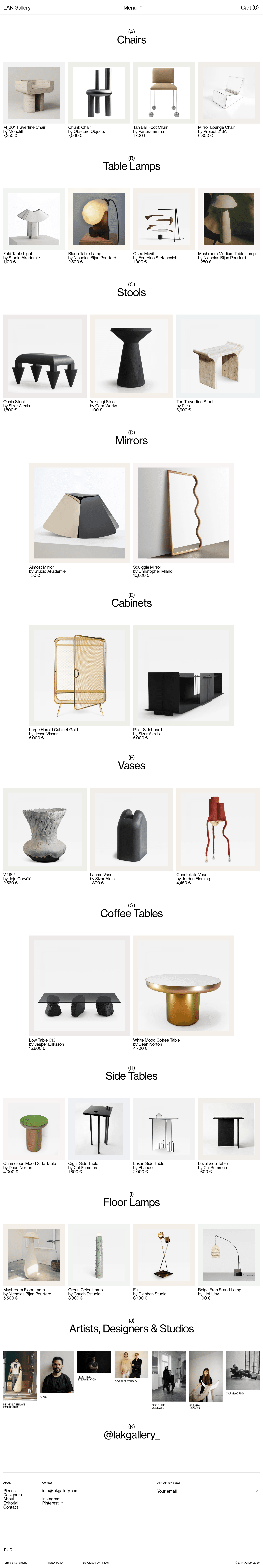 LAK Gallery — desktop view