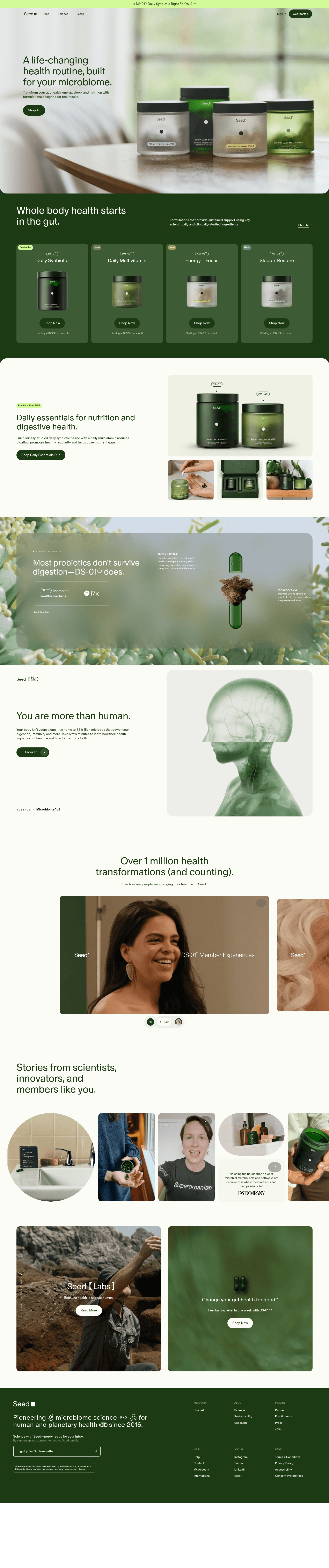 Seed — desktop view