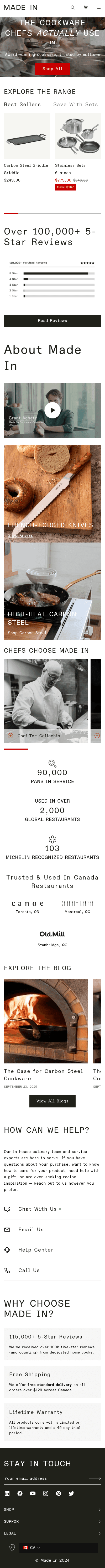 Made In Cookware mobile screenshot