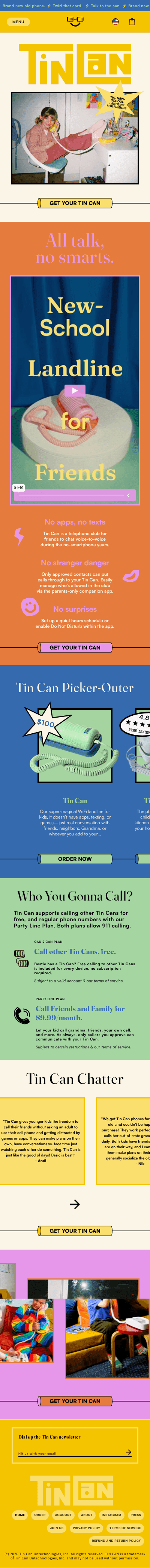 Tin Can mobile screenshot