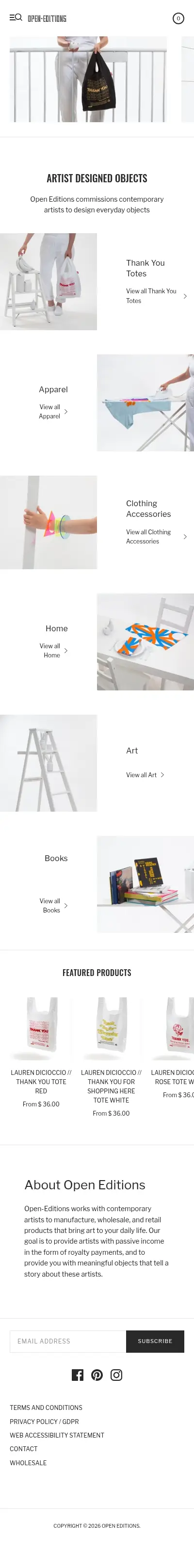 Open Editions mobile screenshot