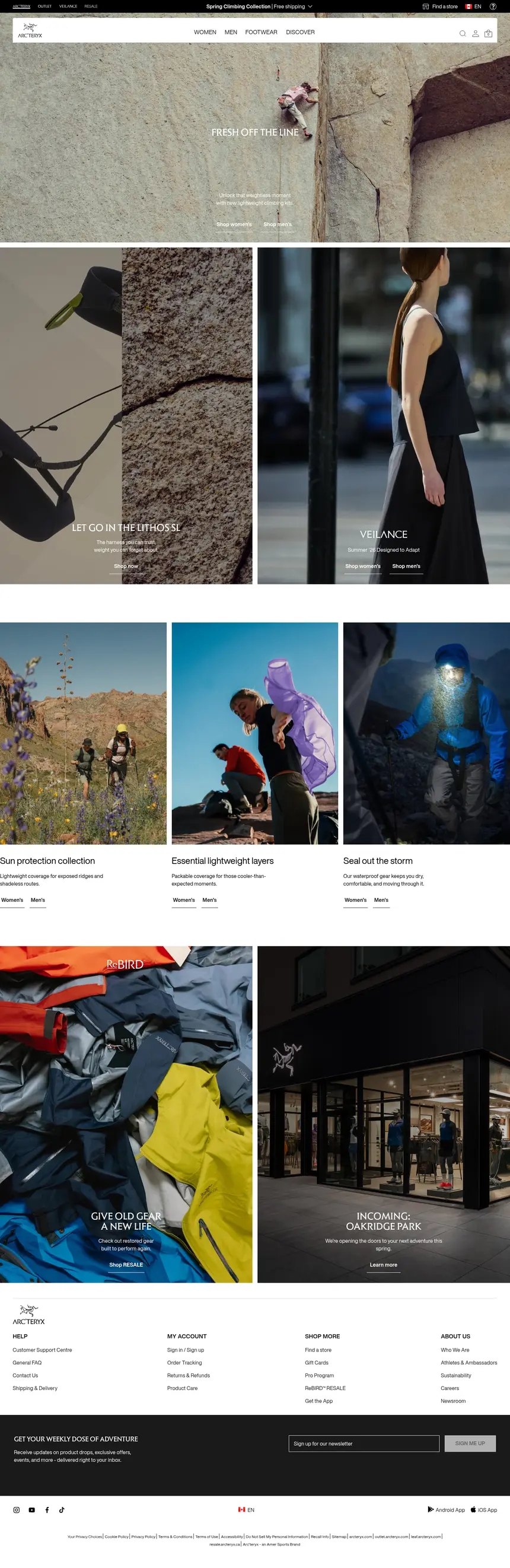 Arc'teryx desktop screenshot