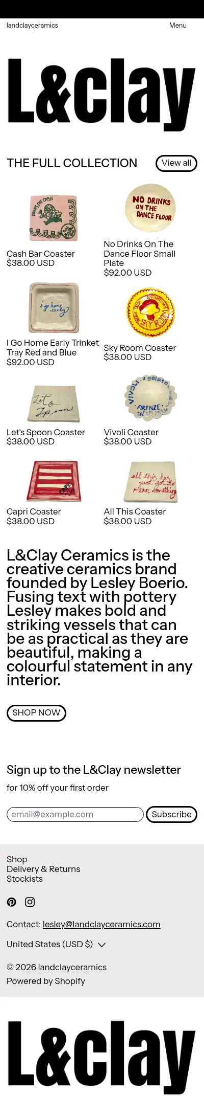 L&Clay Ceramics mobile screenshot