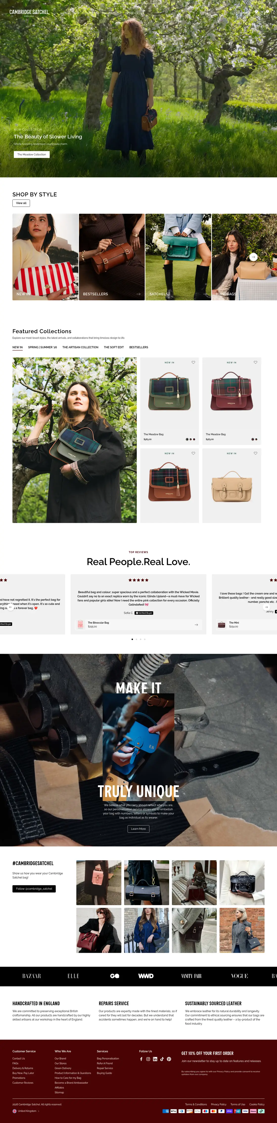 Cambridge Satchel Company desktop screenshot