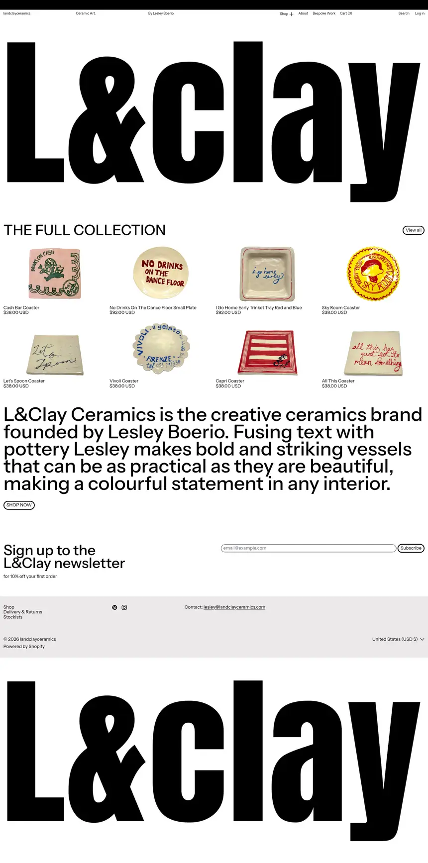 L&Clay Ceramics desktop screenshot